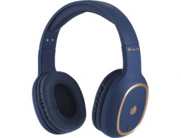 Auricular NGS artica pride bluetooh con micrófono diadema ajustable color azul.